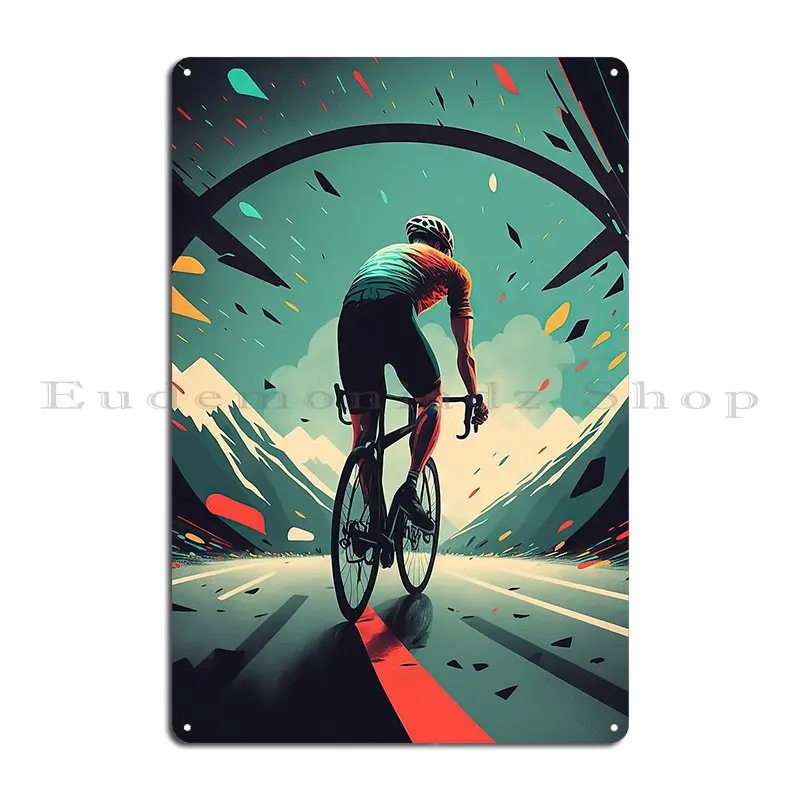 Cycling Art Print Motivational Quote For Bike Riders Stylish Home Decor Metal Plaque Mural Iron Garage Bar Tin Sign Poster