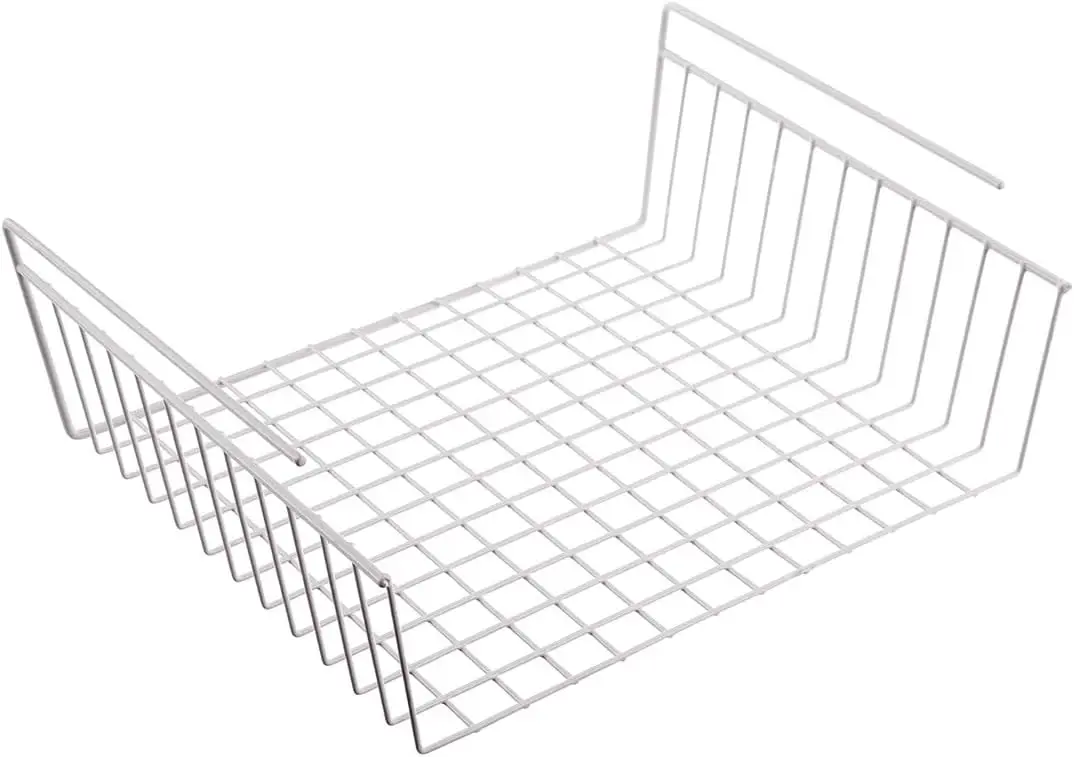 

Under Shelf Wire Wrap Holder, White, Fits Shelves Up To 7/8" Thick, Space Saving