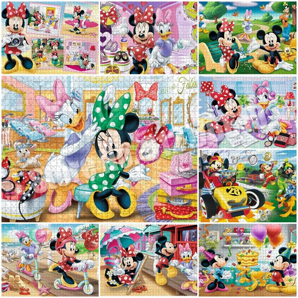 

Disney Mickey Mouse 1000 Pieces Jigsaw Puzzle Minnie Donald Duck Diy Jigsaw Puzzle Creativity Imagine Unzip Game Toys Puzzles