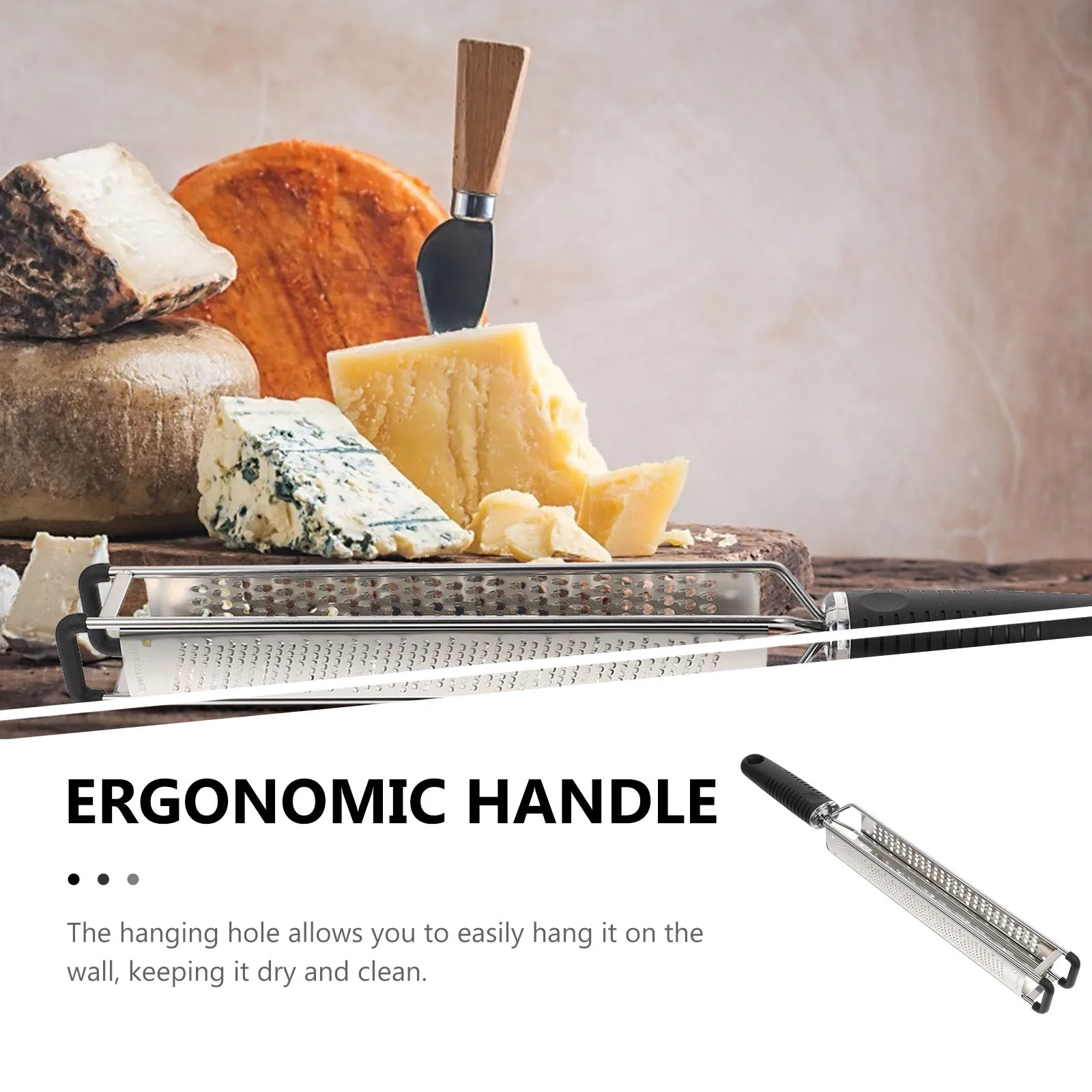 

Stainless Steel Cheese Grater Multi-Functional Kitchen Gadget For Ginger Garlic Fruit Vegetable Shredding Silver Wall-Mountable