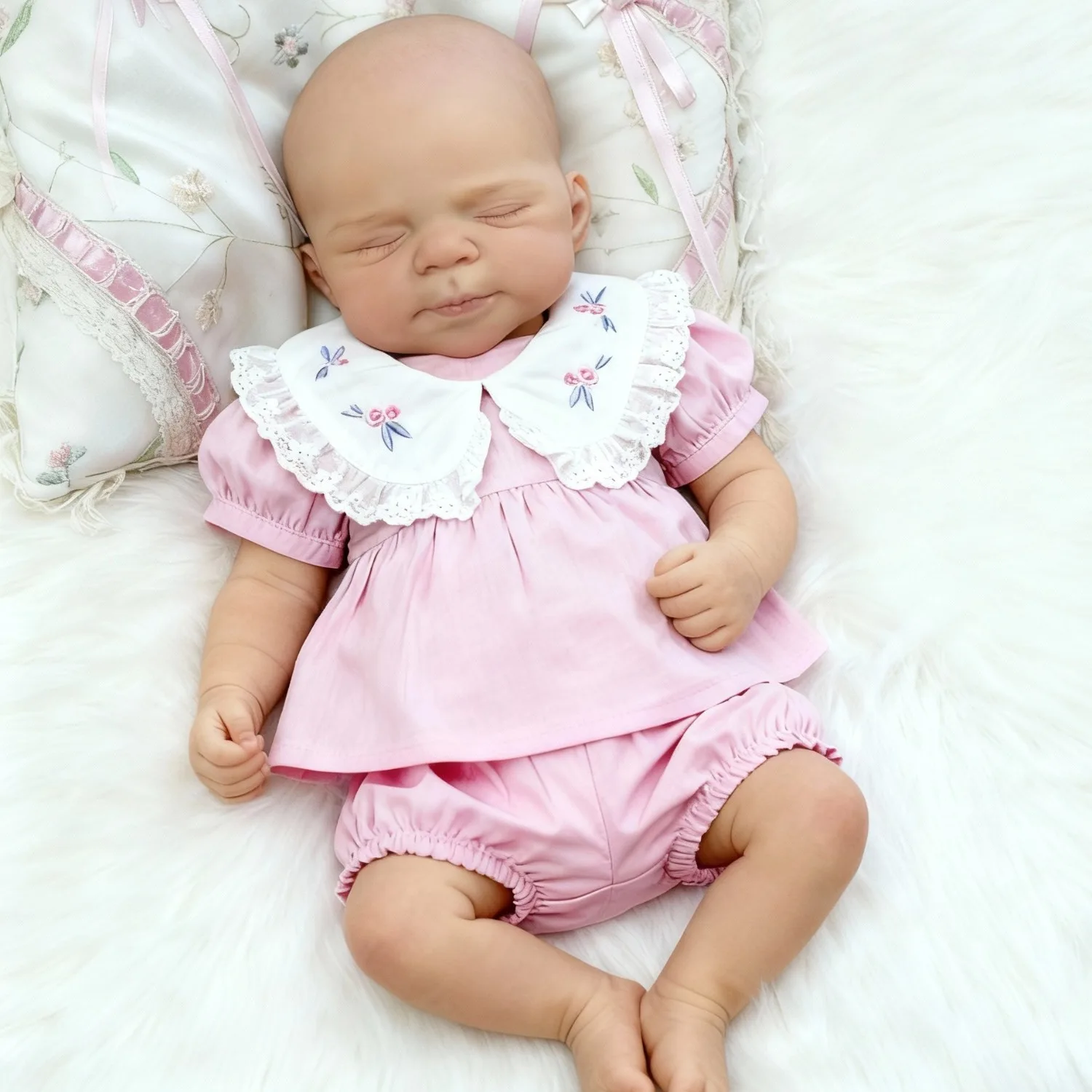 Aizwa1 Full Silicone Pascale Bebe Reborn Doll 18 Inch Handmade Lifelike Newborn Baby Girl For Birthday Gifts