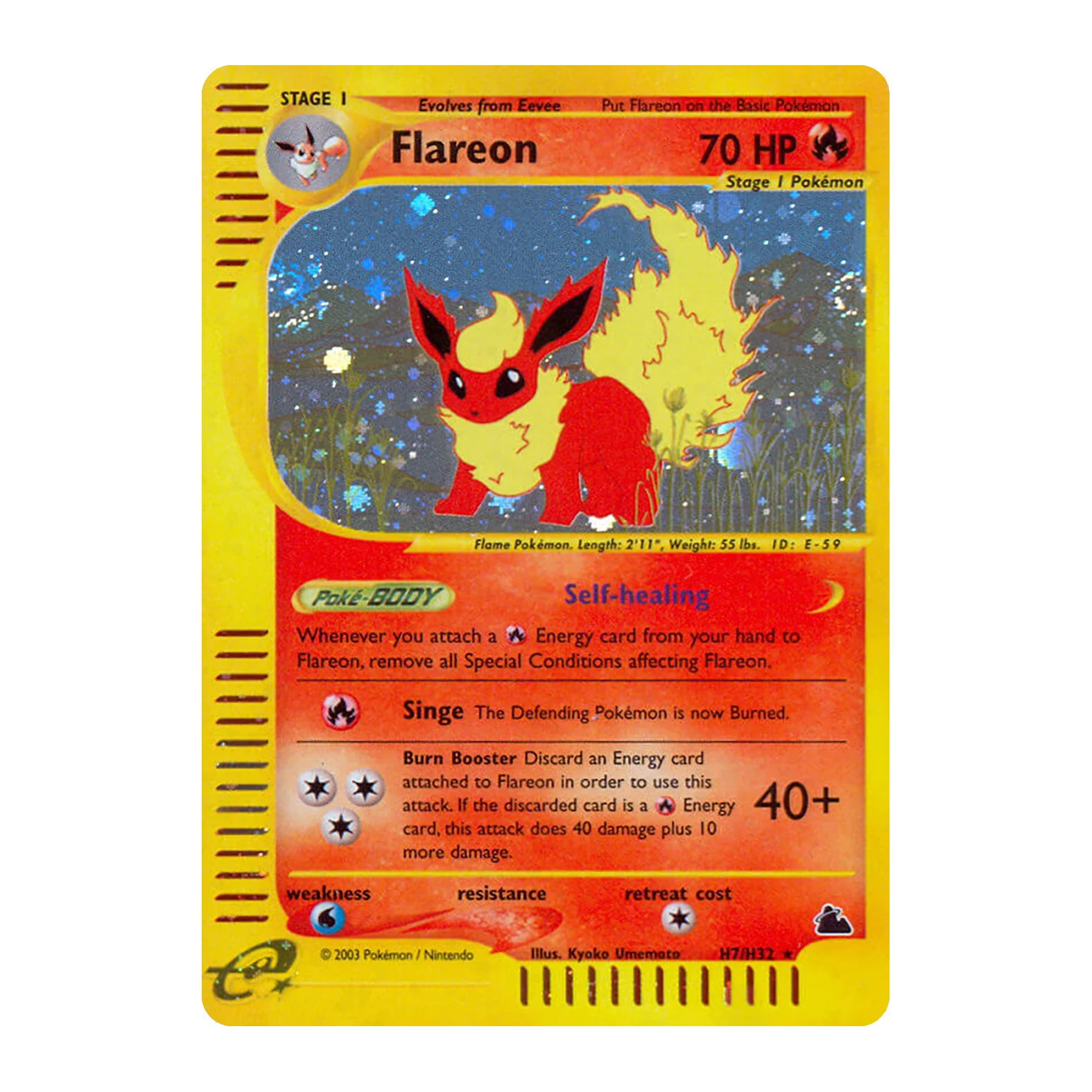 Vintage PKM Skyridge (SK) E-KARTEN H1-H32 Voll-Holo Seltene PROXY-Karten Set Gyarados Umbreon Flareon Klassische WOTC Sammelkarten – Detail 16