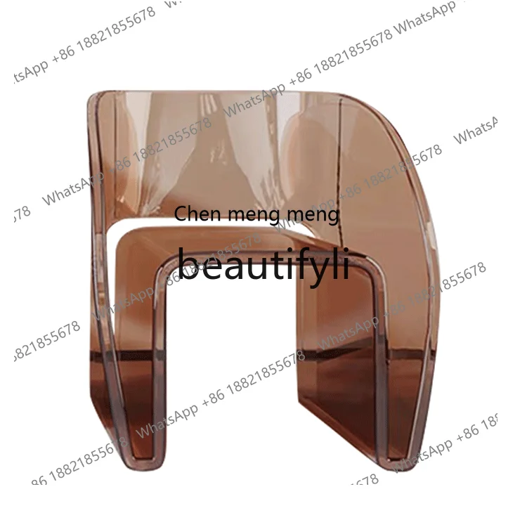 

Nordic minimalist designer creative acrylic leisure chair modern minimalist living room single backrest chair H