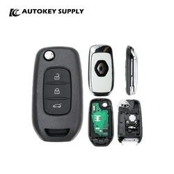 Autokeysupply AKRNC421 3 Buttons Flip Remote Key 433MHz FCC ID# CWTWB1G767 Chip ID# PCF7961M(4A Chip) (HITAG AES)  For Renault