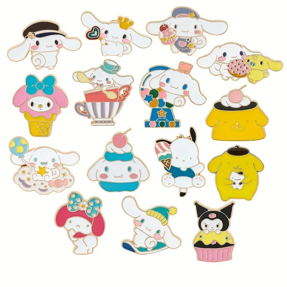 

15 Pcs Creativity Cute Cartoon Brooch PomPomPurin Cinnamon Enamel Pin Backpack Clothing Jewelry Metal Badge Accessories Gift