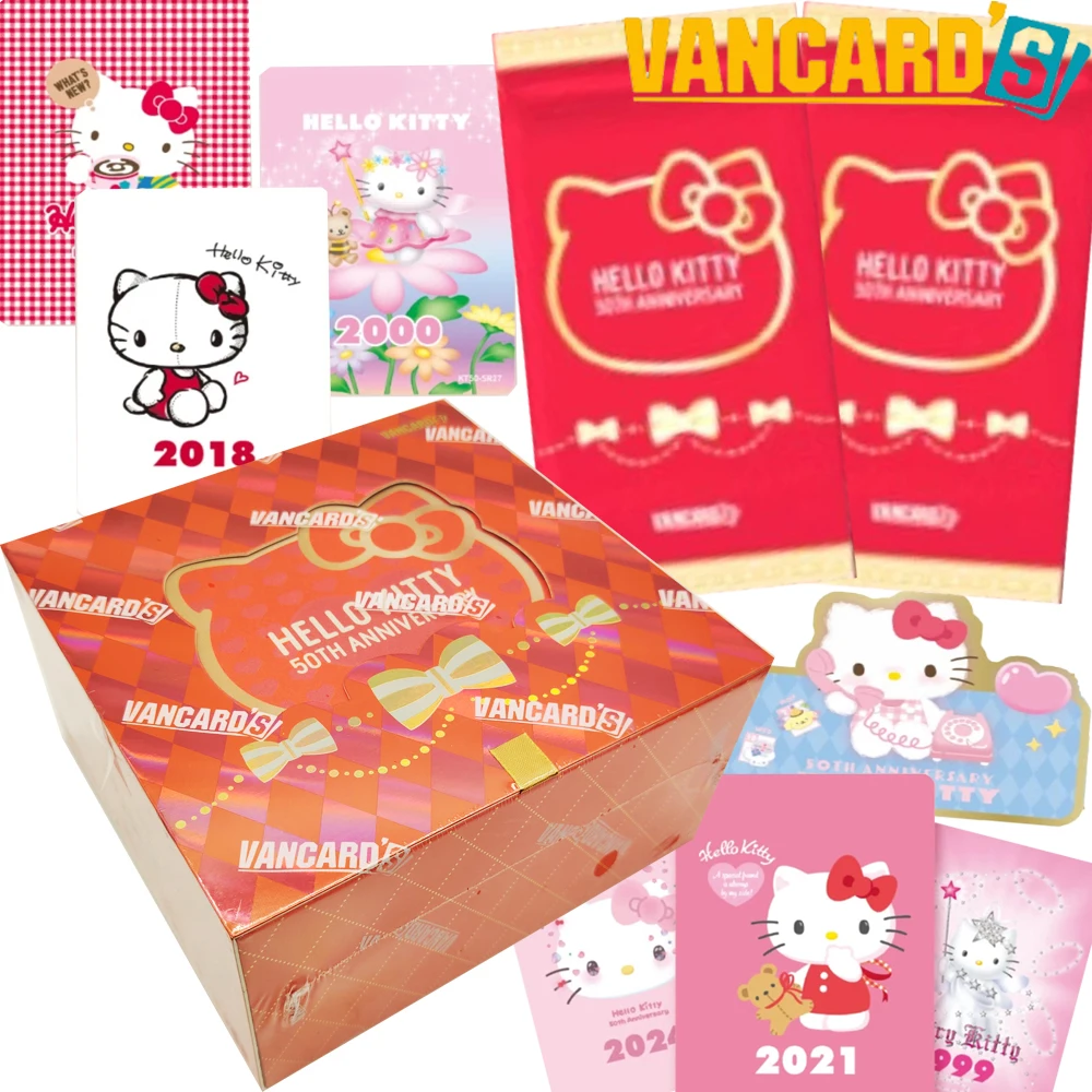 

New Original Vancard's Hello Kitty 50th Anniversary Cards Anime Cartoon Figure Classic Fashion Trend Cute Cards Birthday Gifts
