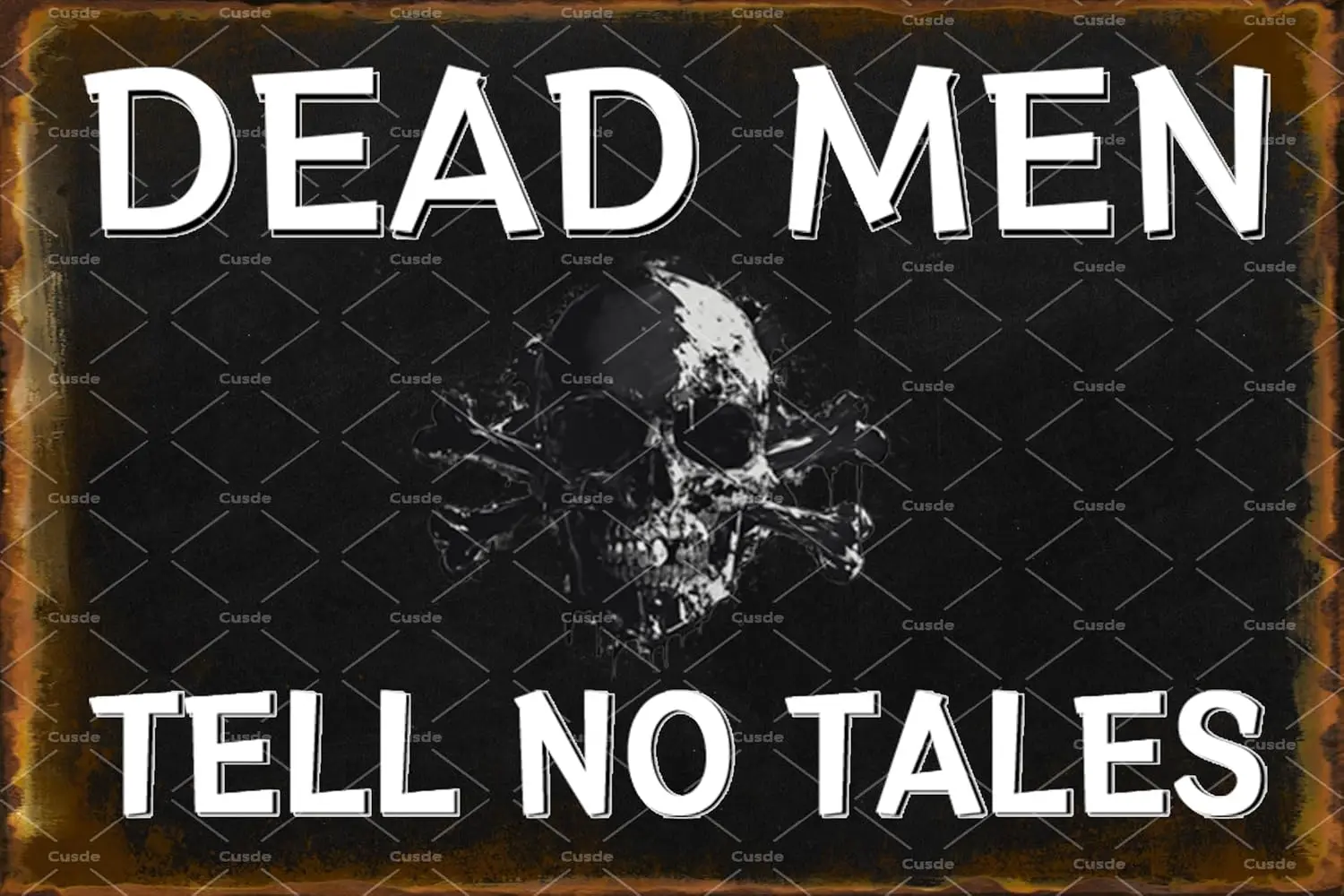 Cusde Retro Dead Men Tell No Tales Poster Funny Metal Tin Sign Vintage Skull Decor Nautical Pirates For Bar Bathroom Man Cave Ha