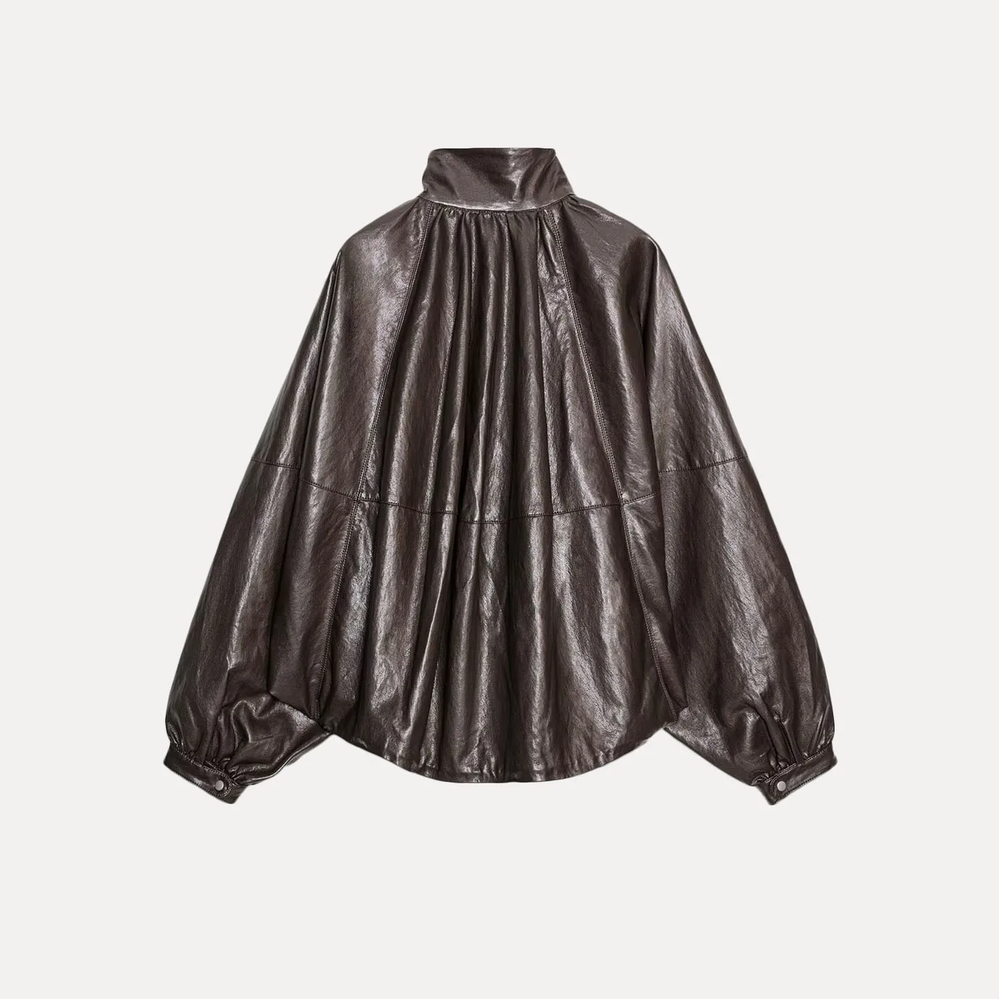 Z Women's Faion Leather Effect Pilot Jaet Coat Stand Fit ort Outerwear Long Sve Zipper Closure Autumn 2025