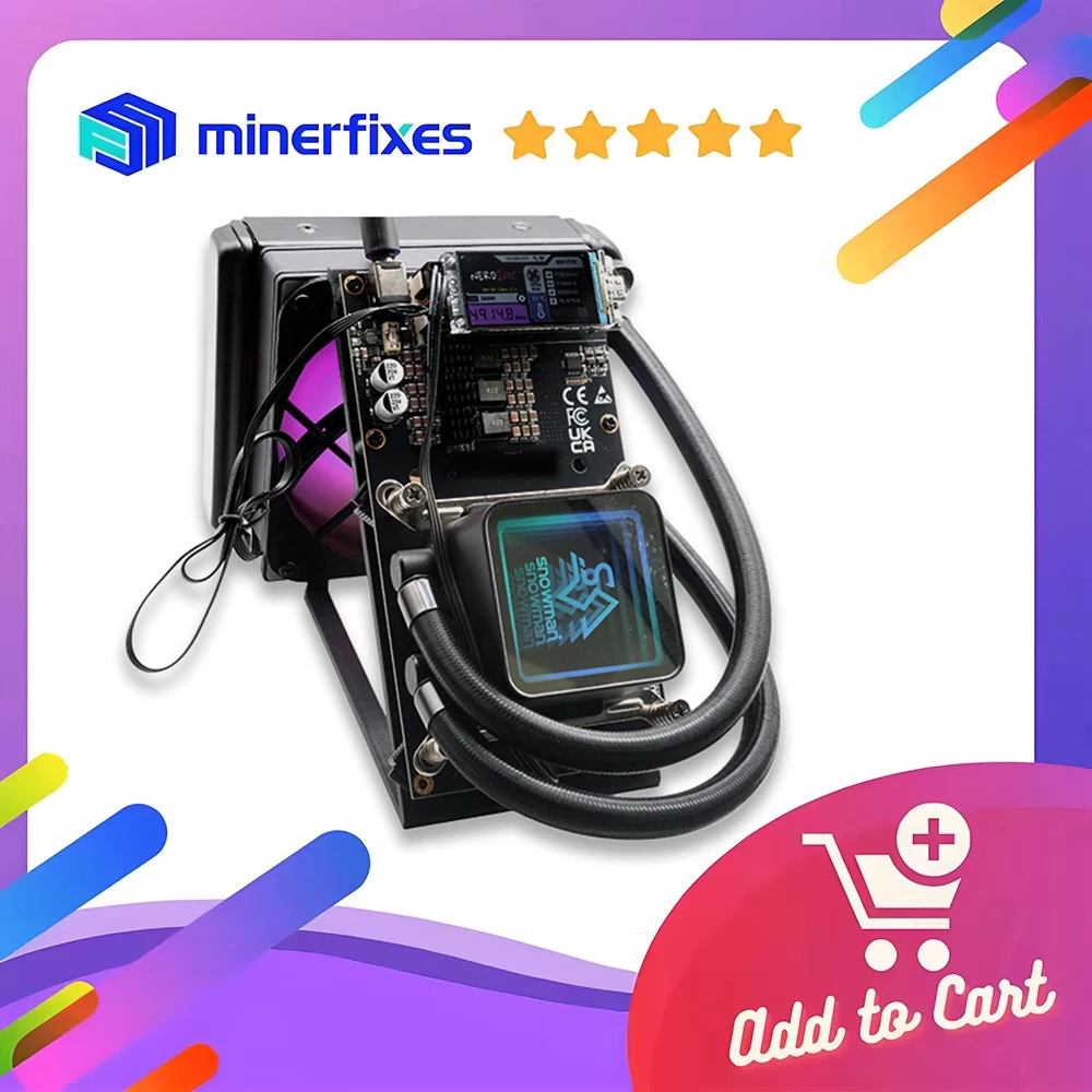 

Brand New NerdQaxe++ Hydro 4.8TH/s 60W BTC Miner 15J/Th With 4 BM1370 ASIC Chips, 2.4G WiFi Crypto Machine Open-Source Miner