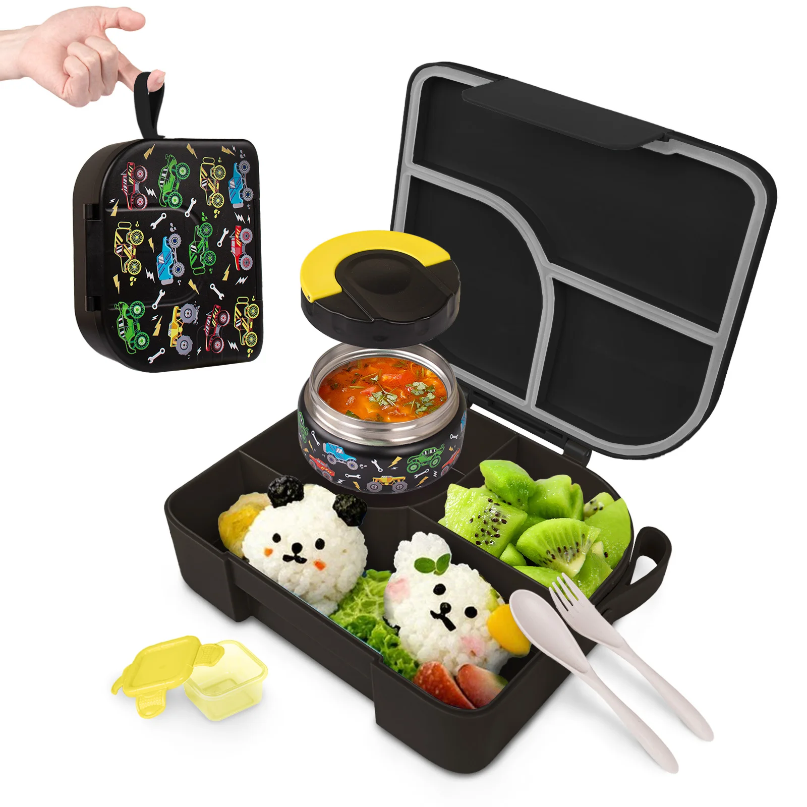 

Ланч-бокс для малышей Bento, детские герметичные контейнеры для еды для обеда, изолированная банка для горячего питания с сумкой для обеда для школы, трюмель
