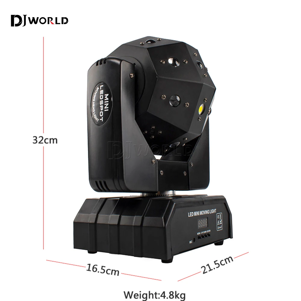 16X3W RGBW Football Lamp Moving Head Light Beam Double Arms Strobe Projector 16/18DMX Stage DJ Bar Party Stage Light 3in1