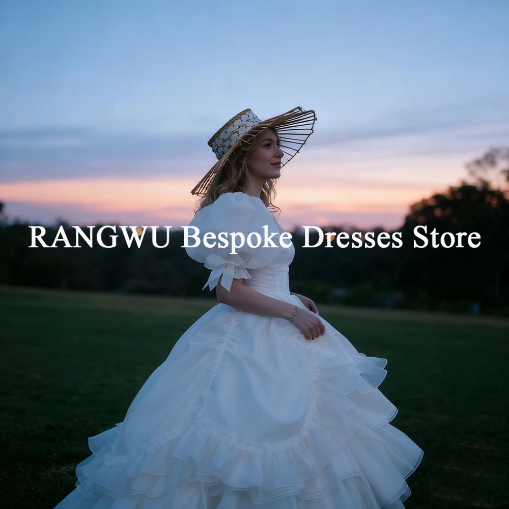 Роскошное пляжное свадебное платье в стиле рококо в стиле бохо с оборками, многоуровневое викторианское платье невесты с короткими рукавами, загадочная невеста по индивидуальному заказу