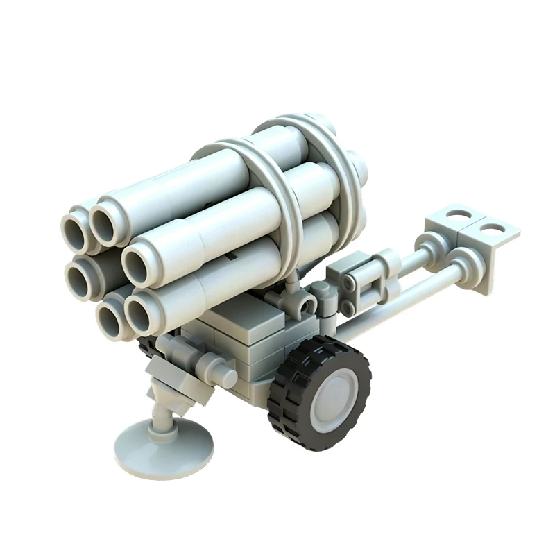 Six‑Tube Rocket Launcher Model MOC Building Bricks War Equipment Style Modular Technology Gifts Holiday Assemble Toys Suit