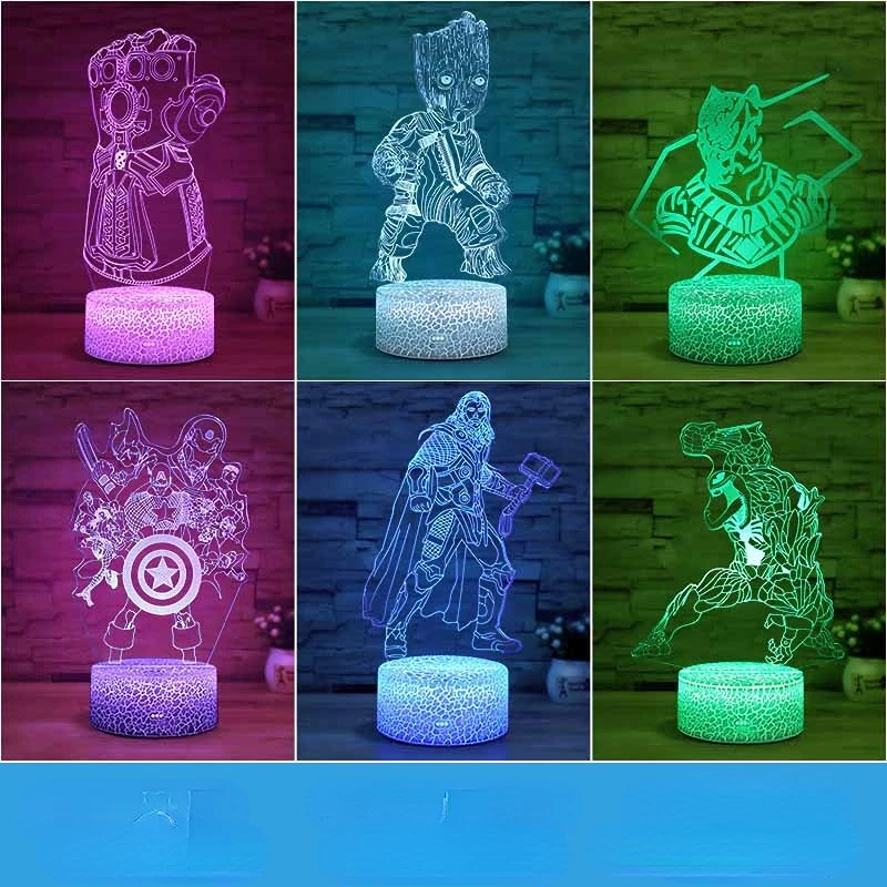 

3D Night Light Souvenir Wei Hero Series Colorful Table Lamp Bedside LED Decorative Ambient Light table lamps for bedroom night