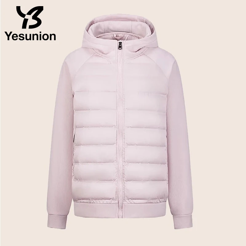 YESUNION 겨울 캐주얼 후드 재킷 90% 구스 다운 재킷 따뜻하고 다용도 캐주얼 탑 유니섹스 야외 경량 패딩 재킷