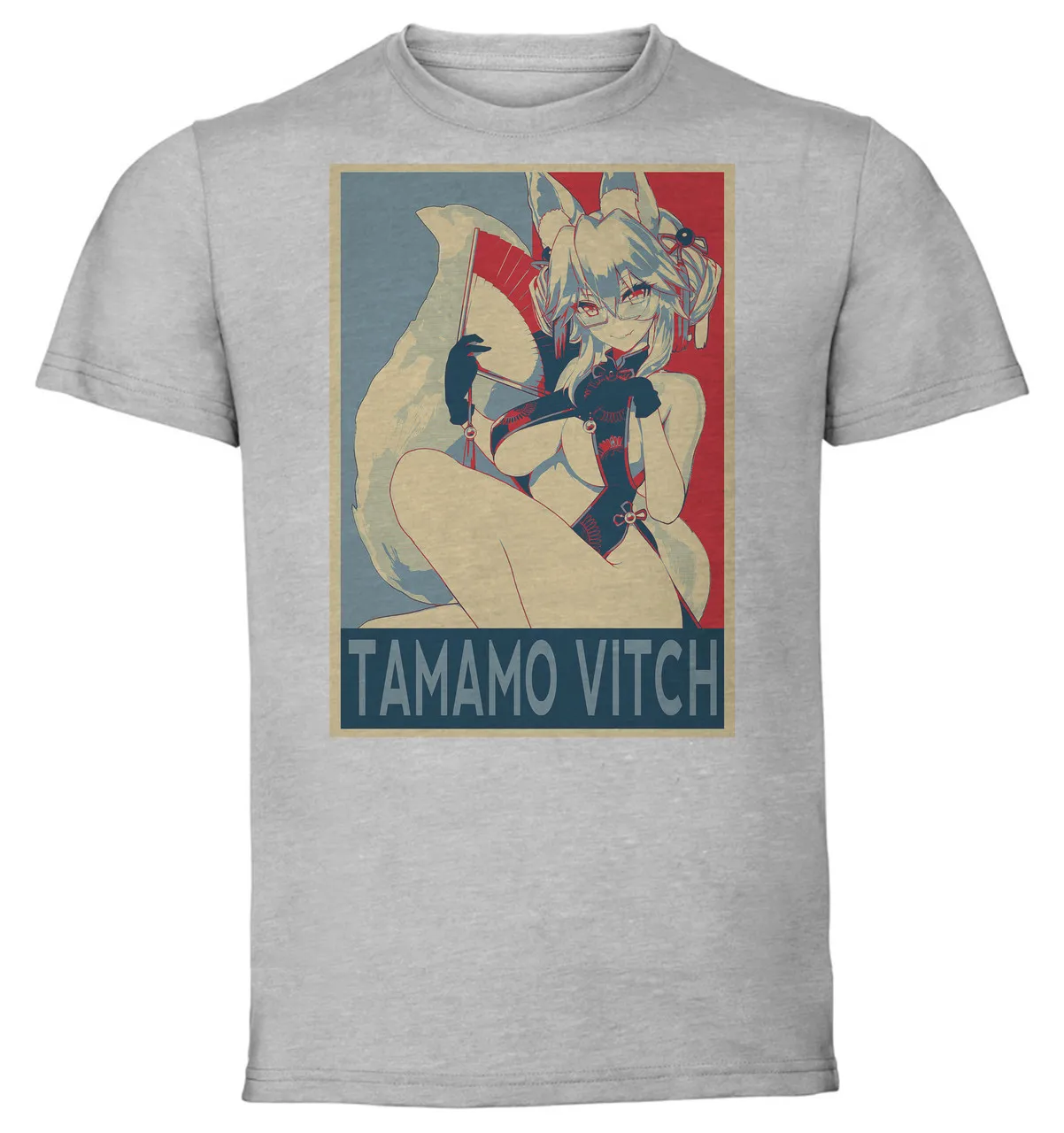 T-Shirt Unisex Grey Propaganda Fate Grand Order Tamamo Vitch Alter Ego