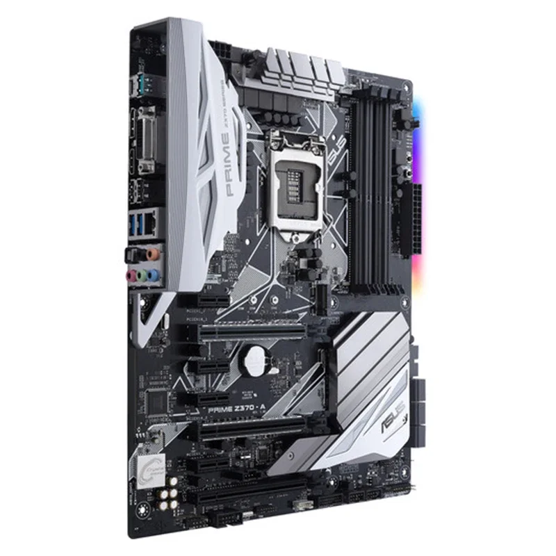 Asus PRIME Z370A motherboard, supports 8th and 9th generation Intel CPU, has dual M.2 interface, HDMI / DP / DVI video output