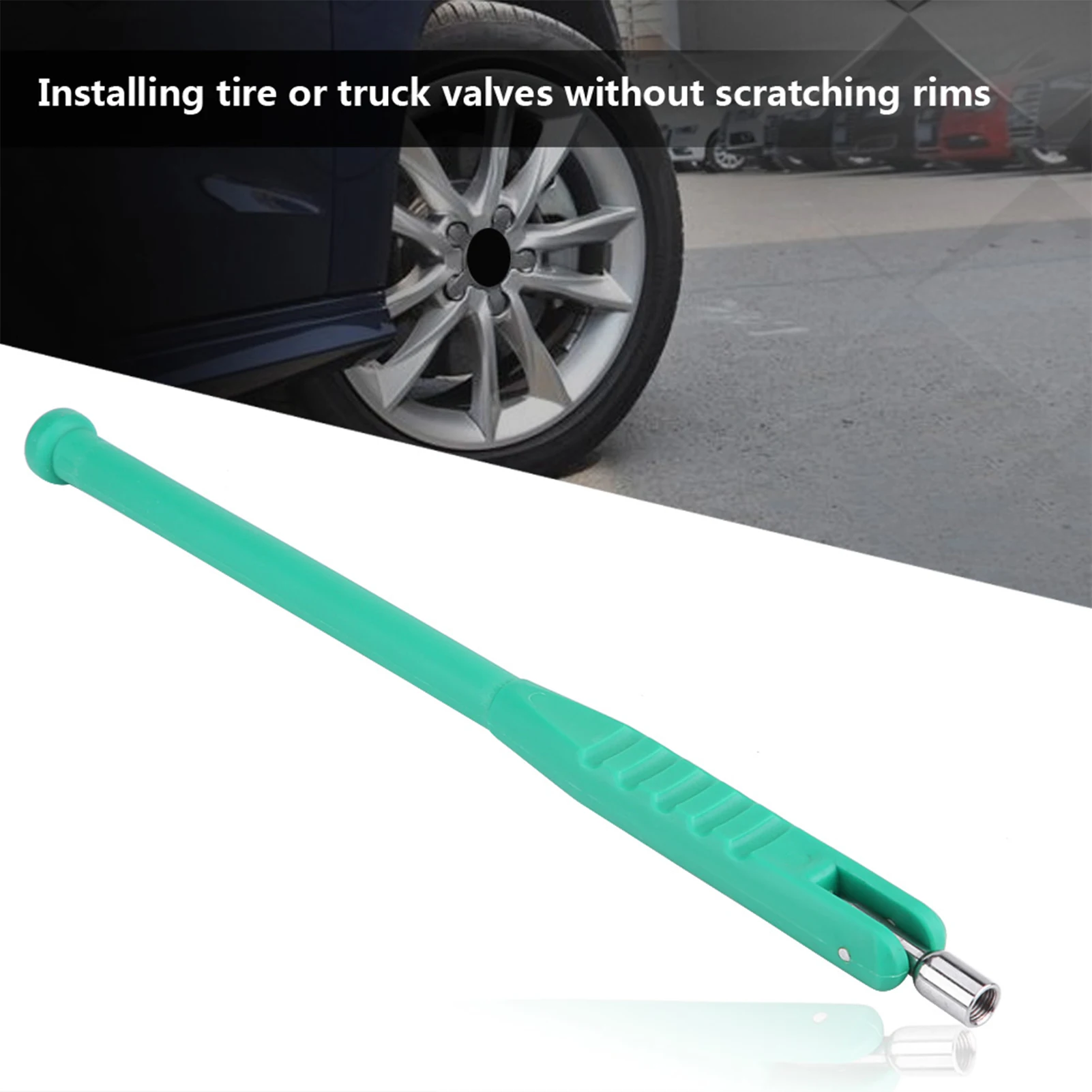 No Scratch Green Tire Valve Stem Puller Rod Tool With Valve Core Tool Built In