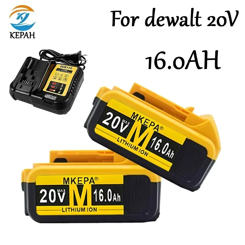 New 100% Original 16000mAh 20V for Dewalt Power Tool Battery DCB206 20V 16.0Ah Battery DCB206 20V Battery DCB205 DCB200 DCB204-2