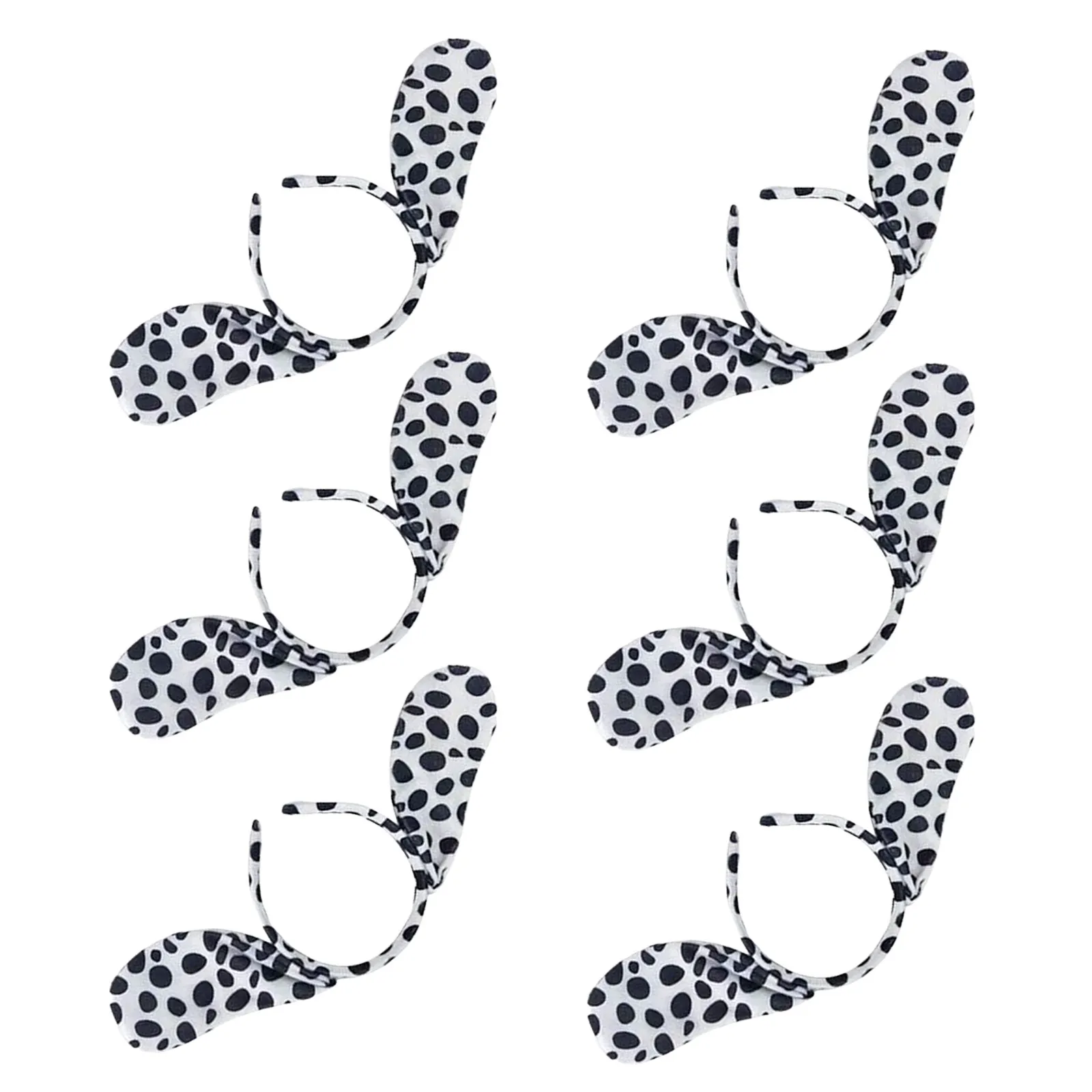 

6pcs Headband Kids Headdress Hair Hair Hoop Hoop Elastic Spot Dog Design Costumes Party Supply Family Gathering