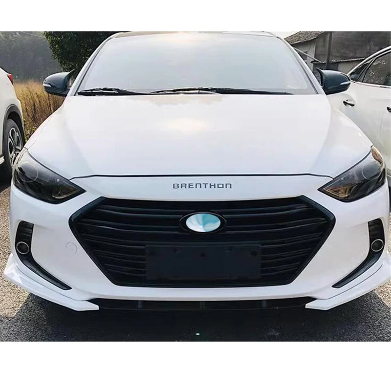 For Hyundai Elantra ABS Front Bumper Grill Splitter Decorative Cover Black Accessories Racing Grills Body Kit 2016-2021 Year