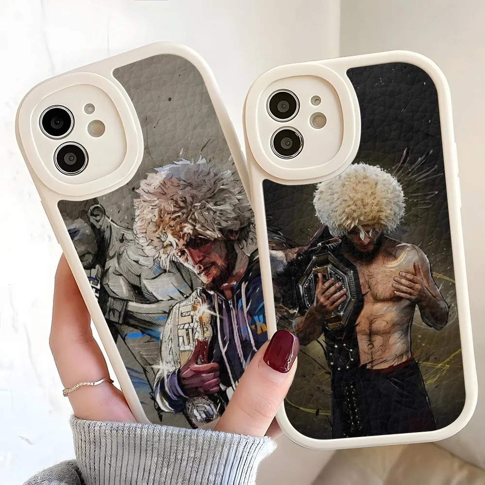 kHabib Nurmagomedov Phone Case For Iphone 15 14 12 13 Pro Max 11 Mini X Xr Xs Puls Lambskin Silicone Cover