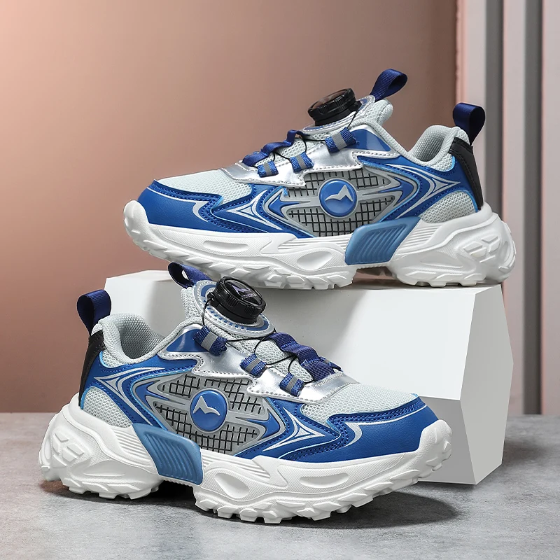 

Autumn Mesh Breathable Trendy Childrens Sports Shoes Lightweight and Stable Running Shoes Outdoor Foot Protection Walking Shoes