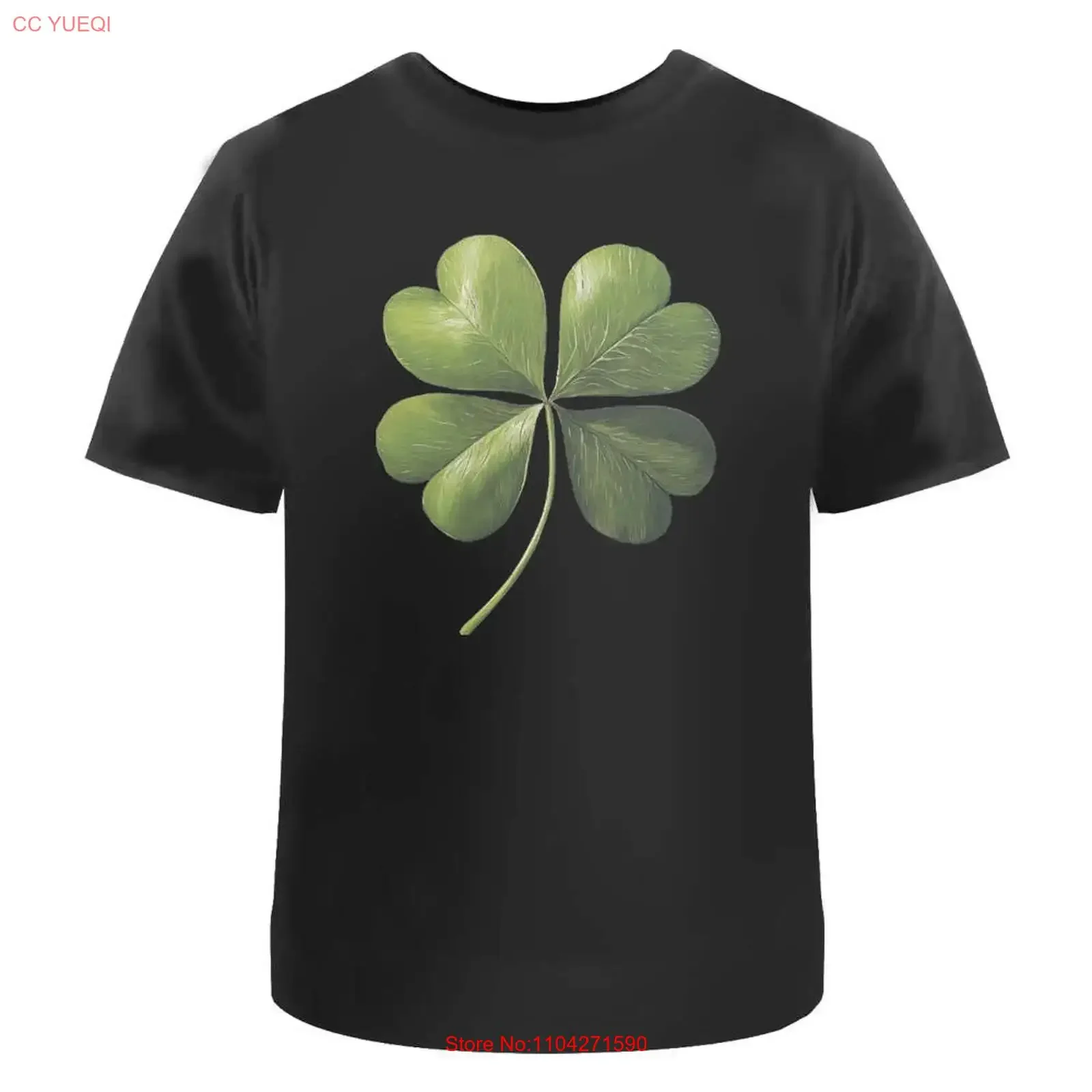 'Four Leaf Clover ' T Shirt 100 Cotton S XXL TA052404 vintage Washed Unisex Top For Everyday Wear Versatile homme graphic