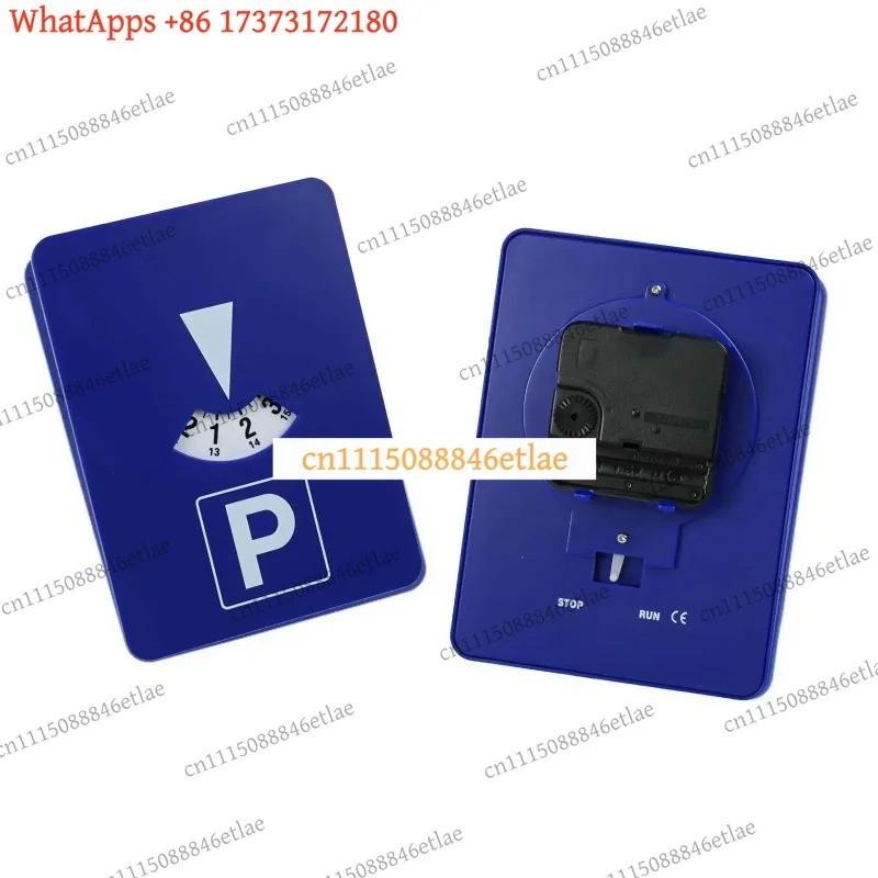 k03 Blue Plastic Portable Parking Disc Timer - Car Arrival Time Display Clock for Dashboard - Adjustable Parking Meter Disk