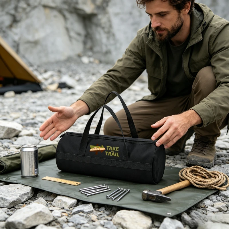 Outdoor Camping Stores - Compact Drawstring Tent Peg Storage Pouch