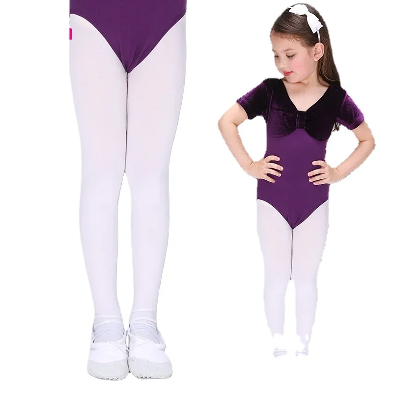 Professional Kids Children Girls Adult Ballet Tights White Ballet Dance Leggings Pantyhose with Hole Nude Black Stocking