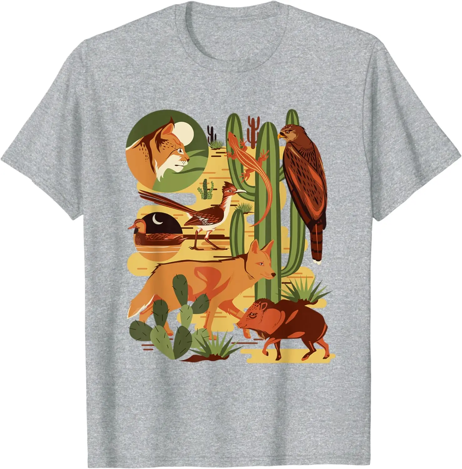 Southwestern Nature Sonoran Desert Animal Lover T-Shirt Men Clothing Cotton Wild Graphic T Shirts Lightweight