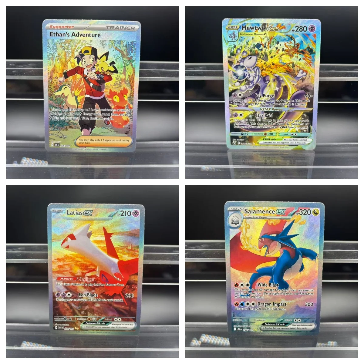 

Коллекционные карты PTCG «сделай сам», Psyduck Salamence Crobat Mewtwo ex EN, самодельная одиночная карта, классическая игра, аниме-карта, подарочная игрушка