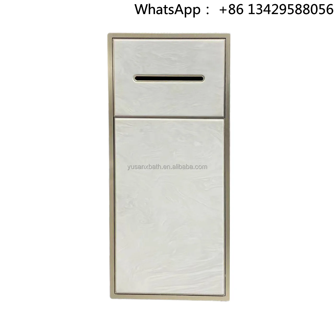 Luxury Modern Marble Finish Bathroom Shelves Stainless Steel Paper Holder & Trash Can Dupont Stone Aluminum Frame for Hotels