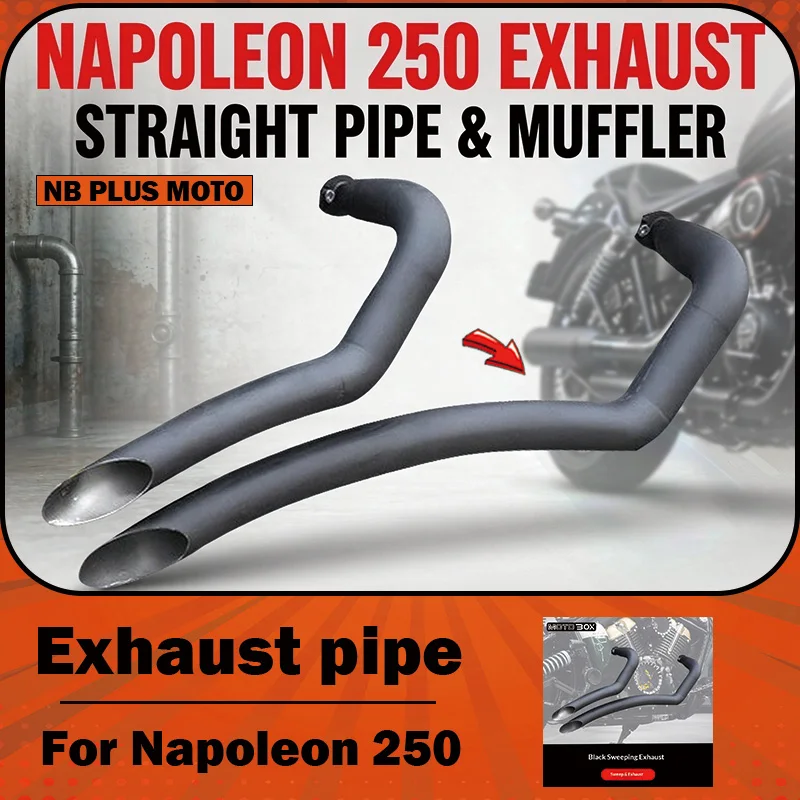 【Premium】For Napoleon 250 modified with right-side dual-exhaust system, complete set of vintage silencers for a deep, resonant s