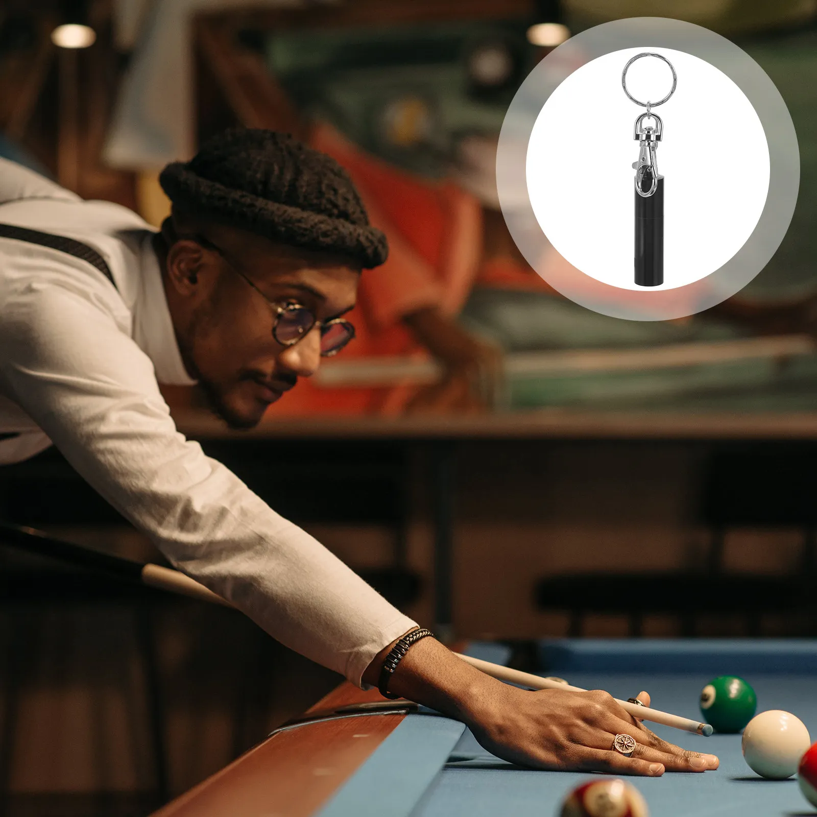 

Metal Cue Tip Shaper Tool for Pool Snooker Players Professional Tip Reshaping Repairing and Chalk Adhesion Enhancement Accessory