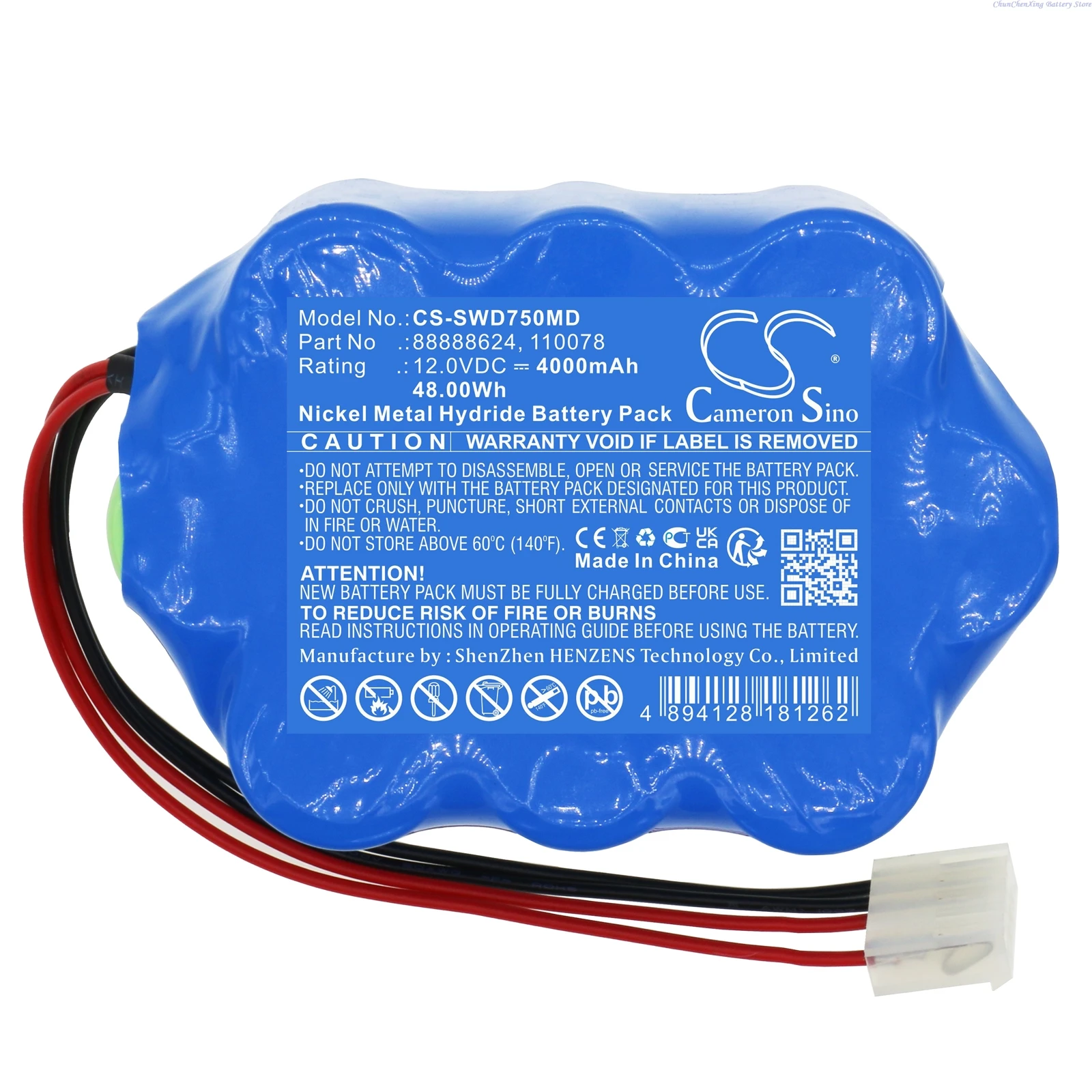 Replacement 12.0V 4000mAh   Medical Battery 88888624 for Simonson-Wheel Defibrillator DMS730, Defibrillator 750