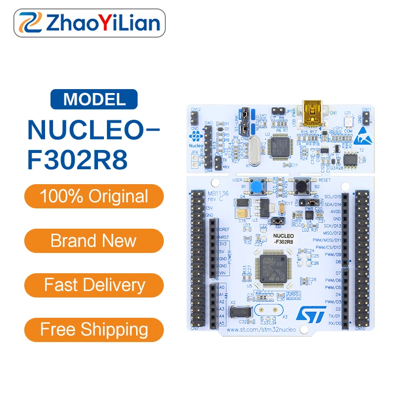 For NUCLEO F302R8 STM32F302R8 Arm Cortex M4 MCU Development Board ST Original Evaluation Kit