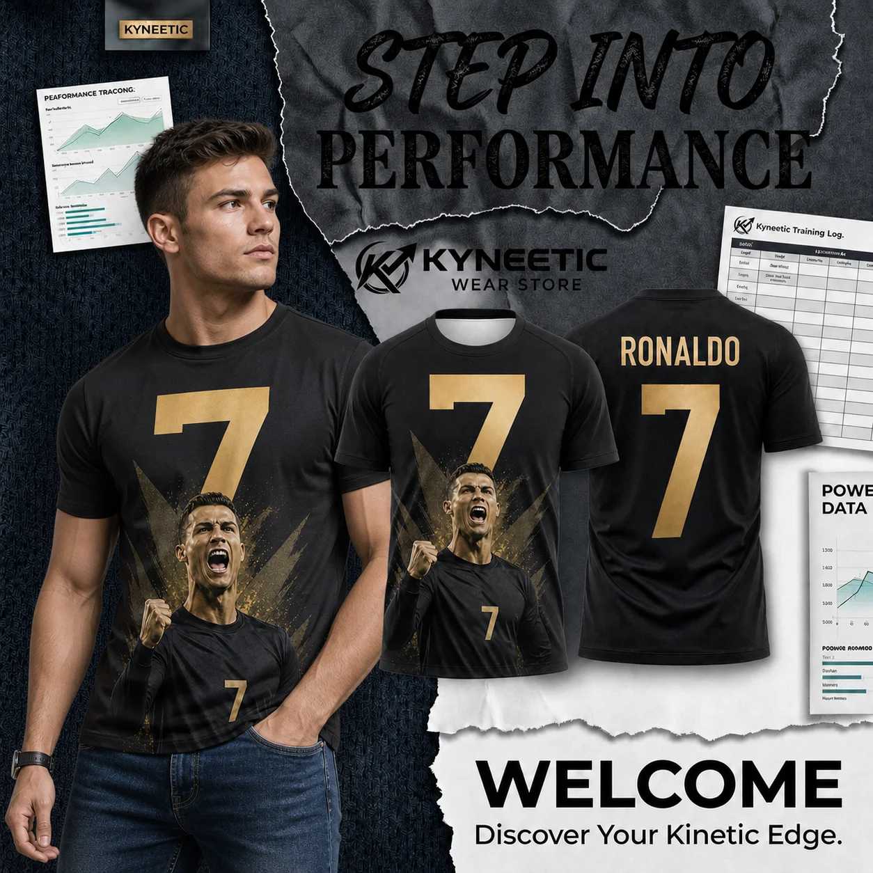 Soccer Legend Parent-Child T Shirt No 7 Graphic Jersey Pullover Football Fans Sport Event Short Sleeve Crewneck Casual Tops