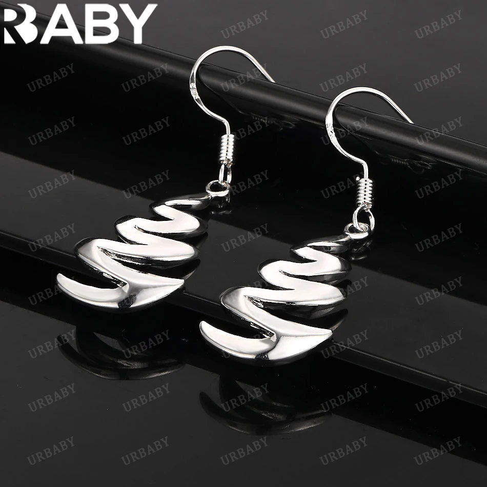 

URBABY 925 Sterling Silver Earrings Irregular Curve Drop Earrings Jewelry Fashion Party and Daily Wear