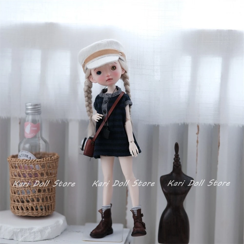 

Kari Doll Одежда и юбки 2025 г. Простое японское вязаное темно-зеленое полосатое платье для куклы Landazz Landoudou