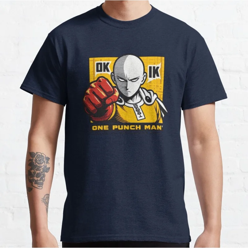 Hero For Fun, Saitama Mode Super hero manga One punsh man Anime T-shirt for men Large size Adult Tops S-6xl
