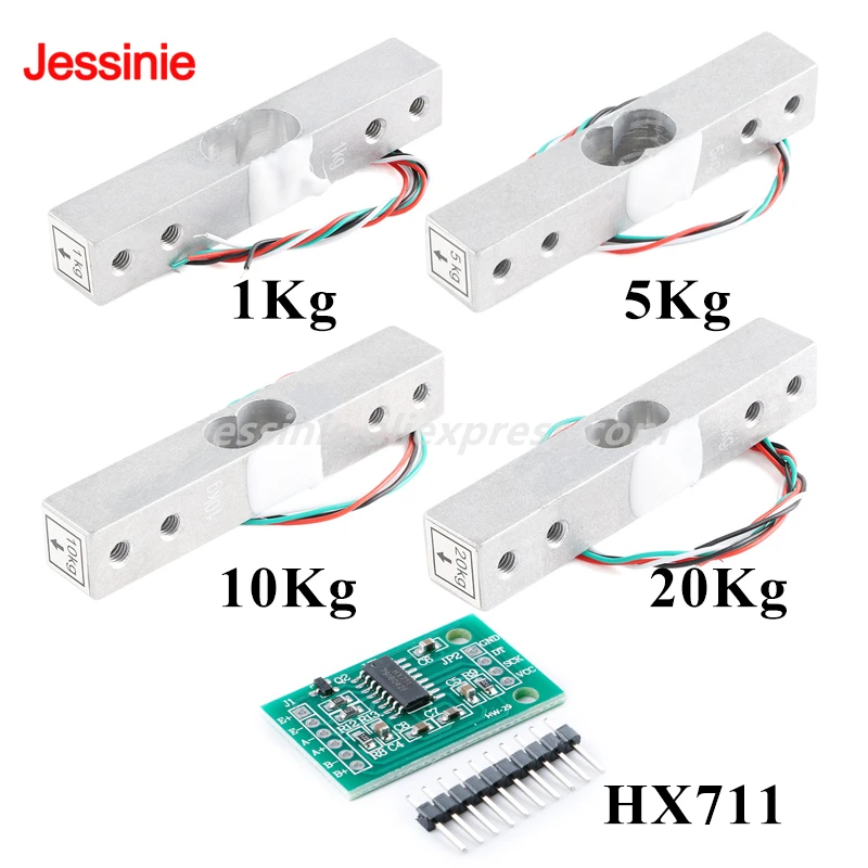 Load Cell 1KG 5KG 10KG 20KG HX711 24-bit Precision AD Module Weight Sensor Electronic/Kitchen Scale Aluminum Alloy Measurement