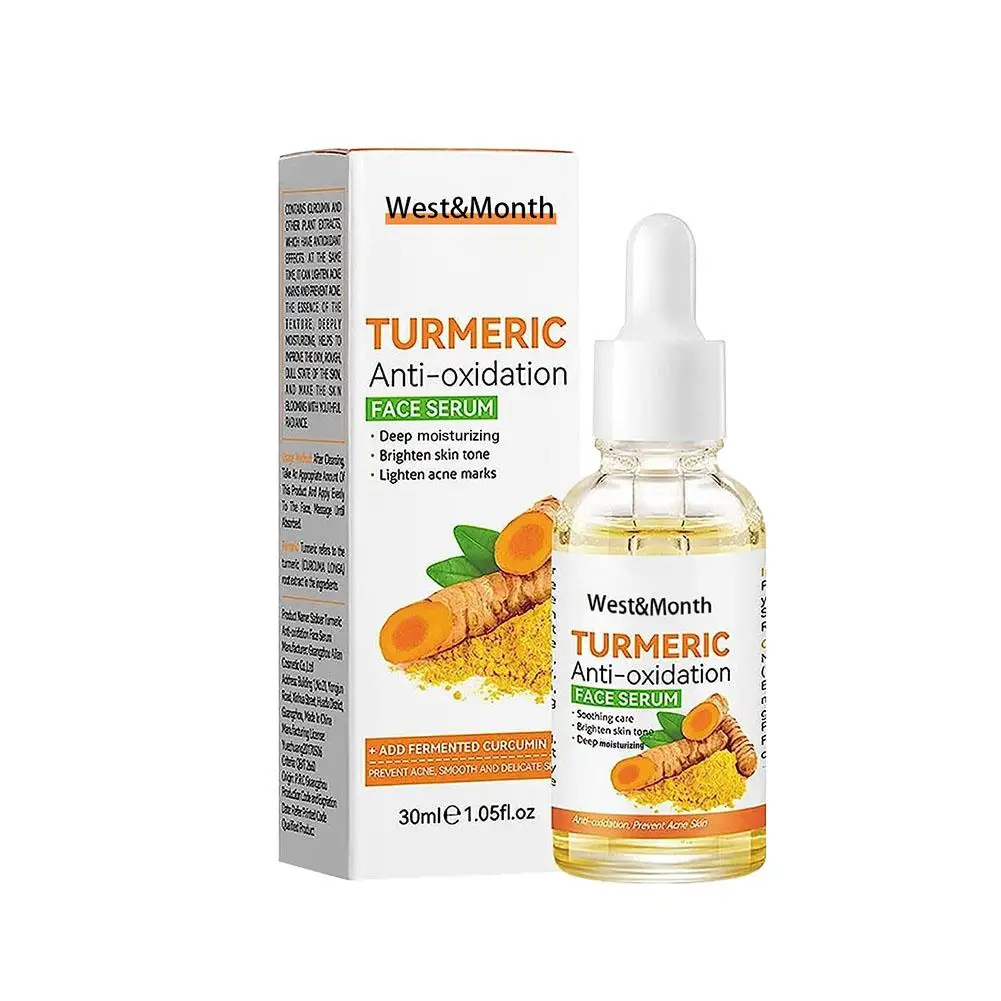 30ML Turmeric Freckle Whitening Serum Anti-oxidant Nourishing Moisturizing Repair Skin Brighten Fade Dark Spot Essence Skin Care