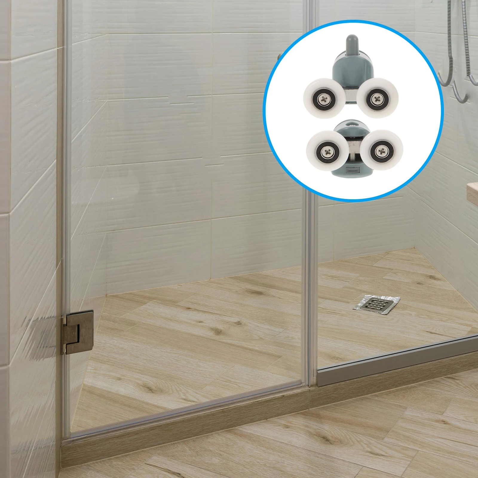 

4pcs Four Bearing Trolley Assembly Replacement For Window Gate Heavy Duty Durable Pulley With High Precision Hardware