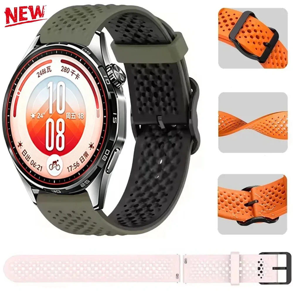 20/22mm Original Liquid Silicone Strap for Huawei Whatch GT7 Pro Comfortable Breathable Bracelet Band for Huawei Watch GT 6-5-4