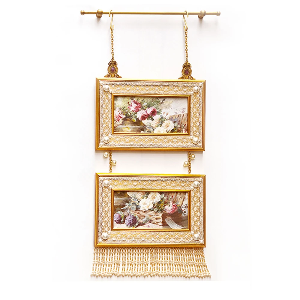 French Retro Brass Hanging Painting Home Decoration Room Entrance Oil Painting Decorative Painting Combination Wall Hanging