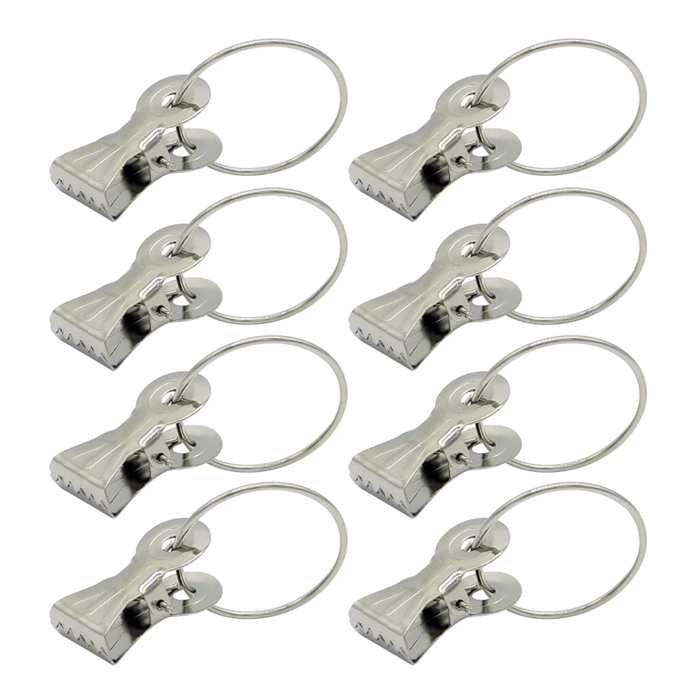 

20Pcs Stainless Steel Curtain Clip Rings Easy Slide Strong for Bathroom Bedroom Living Room Curtains Curtain Clips