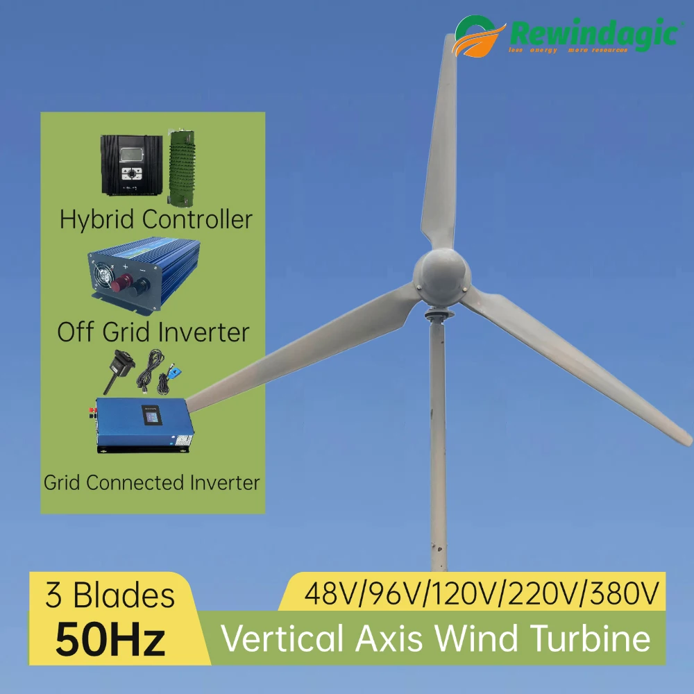 10KW 20KW Wind Turbine Generat Horizortal Turbine Alternative Free Energy Windmill 110V 240V 380V Hybrid Controller for Homeuse