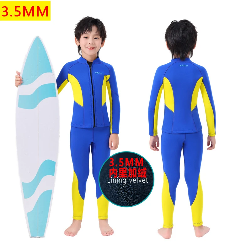 2pcs/set Thermal Swimsuit for Kids Wetsuit,3.5mm Neoprene Diving Suit for Teens,Full Body Swimsuit for Boys and Girls Wet Suit